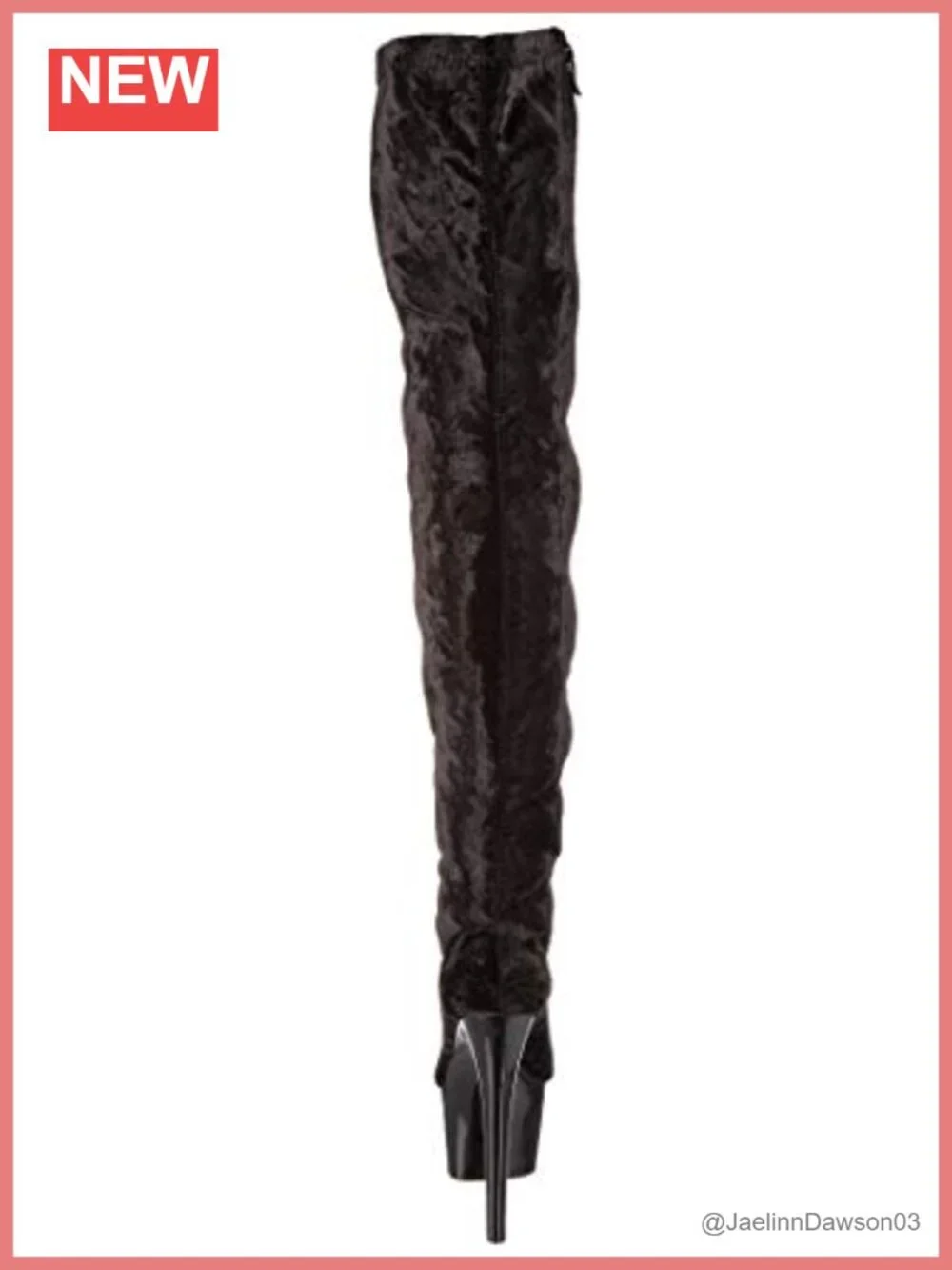 Crushed Velvet Platform Thigh High Boots Motorcycle Dress